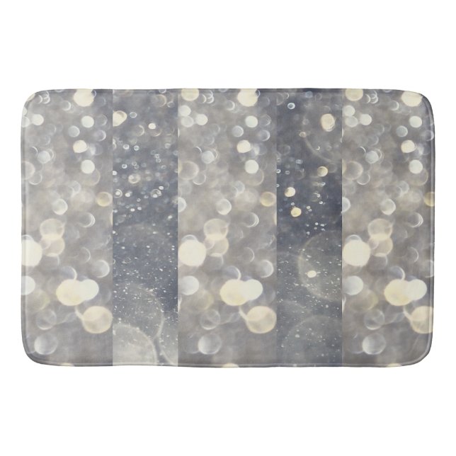 Silver Glitter Glamour Glam Modern Trendig Badrumsmatta (Framsidan)