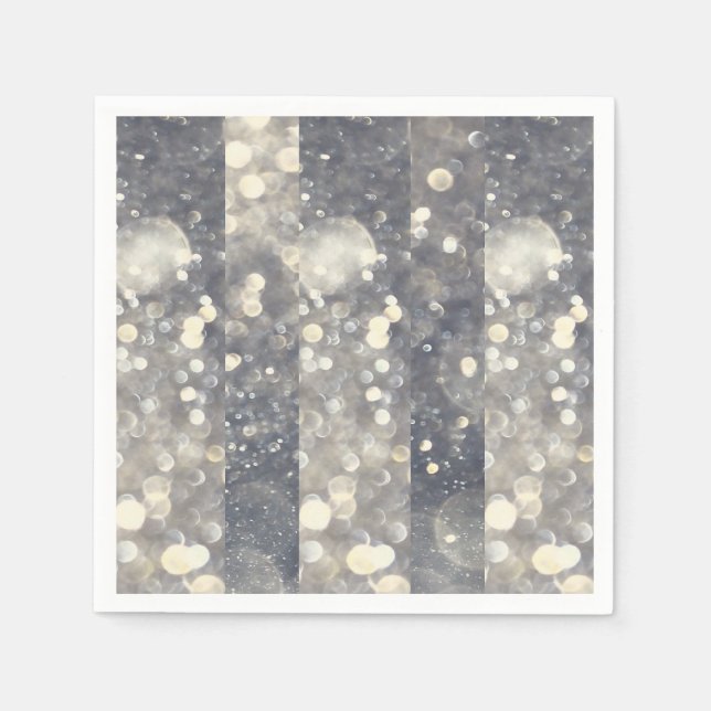 Silver Glitter Glamour Glam Modern Trendig Pappersservett (Framsidan)