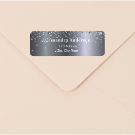 Silver glitter glamour returadress returadress etikett