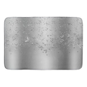 Silver Glitter Glans Fladdrande Fjäril Badrumsmatta