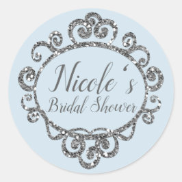 Silver Glitter Gnista Födelsedagsfest Förmån,Anpas Runt Klistermärke