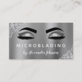 Silver Glitter Gnistra Eyelash Microblading Visitkort