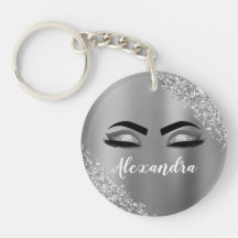 Silver Glitter Gnistra Eyelash Monogram Namn