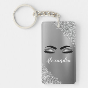 Silver Glitter Gnistra Eyelash Monogram Namn
