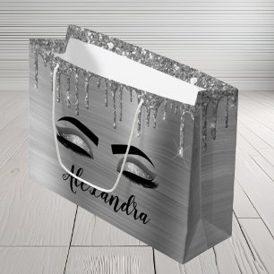 Silver Glitter Gnistra Eyelash Monogram Namn