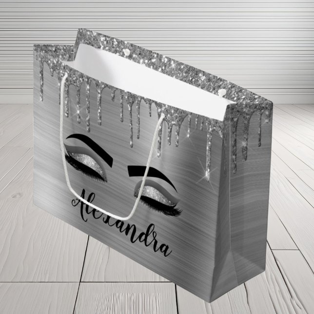 Silver Glitter Gnistra Eyelash Monogram Namn (Skapare uppladdad)