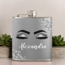 Silver Glitter Gnistra Eyelash Monogram Namn