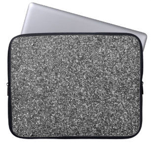 Silver Glitter Gnistra Metallic Laptop sleeve