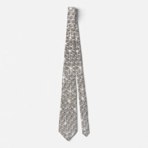 Silver Glitter Gnistra Metalliskt Utseende Slips