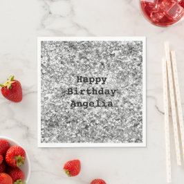 Silver Glitter Gnistra Pappersservett