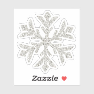 Silver Glitter Gnistra Snowflake-Shaped Cutout Klistermärken