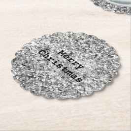 Silver Glitter Gnistra Underlägg Papper