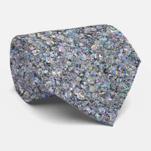 Silver Glitter Gnistrande Bröllop Slips