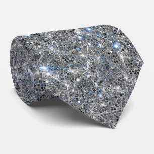 Silver Glitter Gnistrande Bröllop Slips