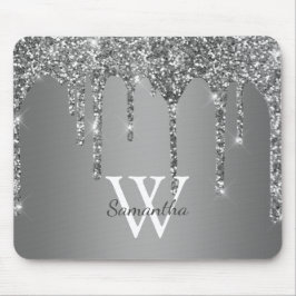 Silver Glitter Gnistrande Dropp Folie Monogram Nam Musmatta