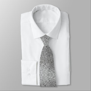 Silver Glitter Gnistrar Bröllop Slips