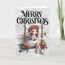 Silver Glitter God jul Fairy Helgdag