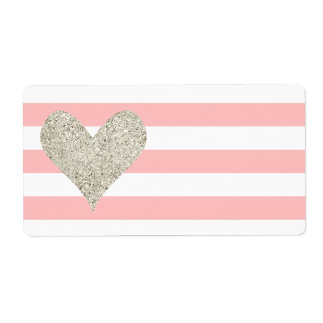 Silver Glitter Heart Fraktsedel (Framsidan)