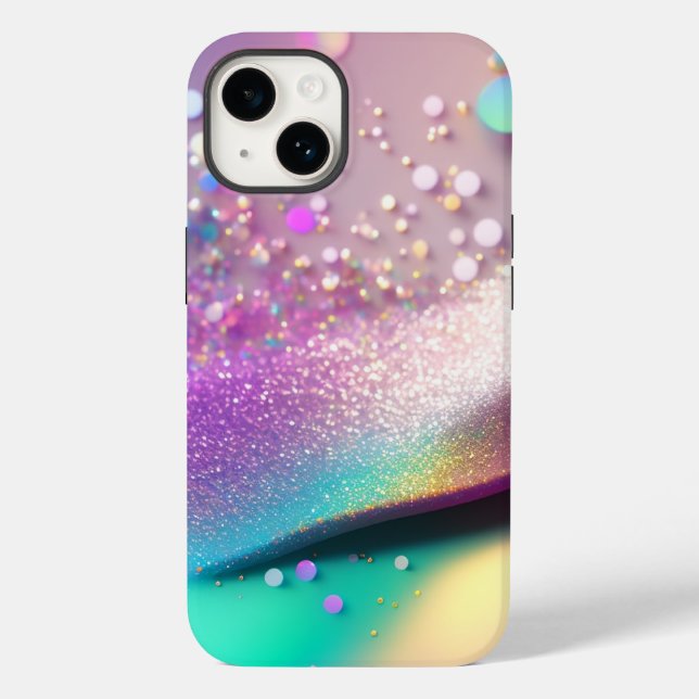 Silver Glitter Holograf iPhone Mate Tuff Fodral (Baksida)