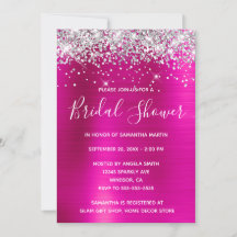 Silver Glitter Hot Pink Folie Bröllopsdusch