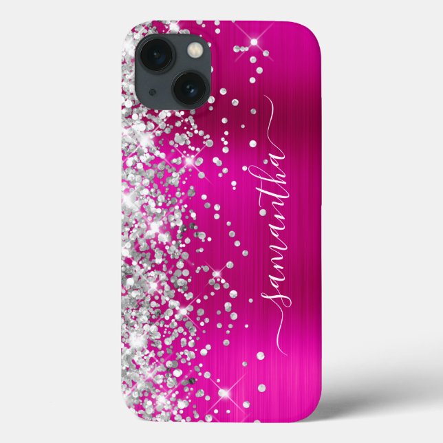Silver Glitter Hot Pink Folie Girlly Signatur (Baksida)