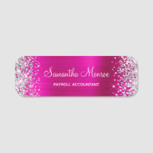 Silver Glitter Hot Pink Folie Namntitel