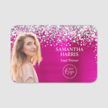 Silver Glitter Hot Pink Folie Utklipp Foto och Log