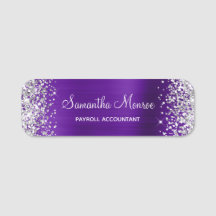 Silver Glitter Indigo Purple Folie Namn Titel