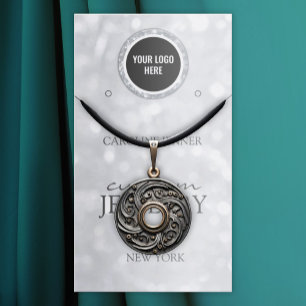 Silver Glitter judalysning eller Necklace-Visning Visitkort