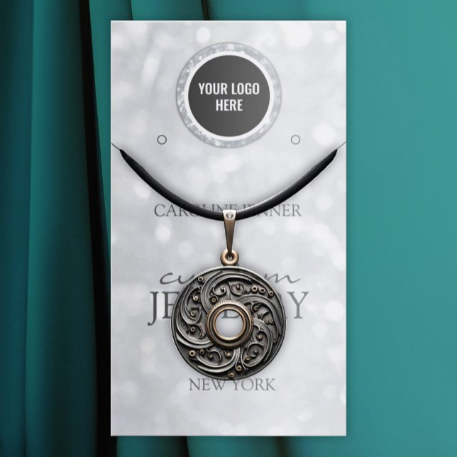 Silver Glitter judalysning eller Necklace-Visning Visitkort (Perfect for business)