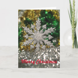 Silver Glitter julstjärna Helgkort