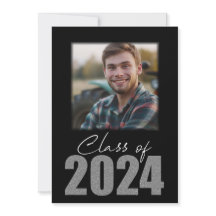 Silver Glitter Klass 2024 Foto Tillkännagivande