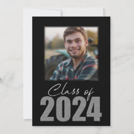 Silver Glitter Klass 2024 Foto Tillkännagivande