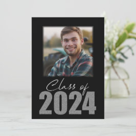 Silver Glitter Klass 2024 Foto Tillkännagivande