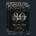 Silver Glitter Konfetti 30års födelsedag Black Inbjudningar<br><div class="desc">Elegant 30års födelsedag Silver Faux Glitter confetti Black-inbjudan. Underbar för 30års födelsedag party och mer!</div>