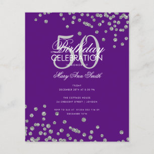 Silver Glitter Konfetti-Lila i Flygblad