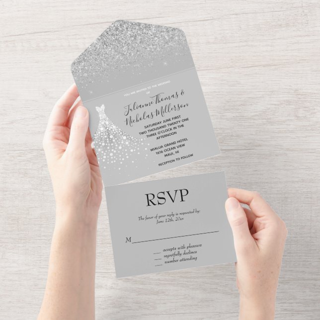 Silver Glitter Konfetti vit romb (Avrivbar del)
