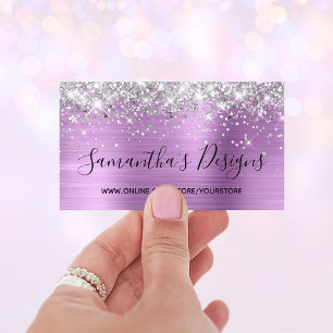Silver Glitter Lavendel Folie Webbutik Visitkort