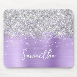 Silver Glitter Lavendel Glam Namn Musmatta