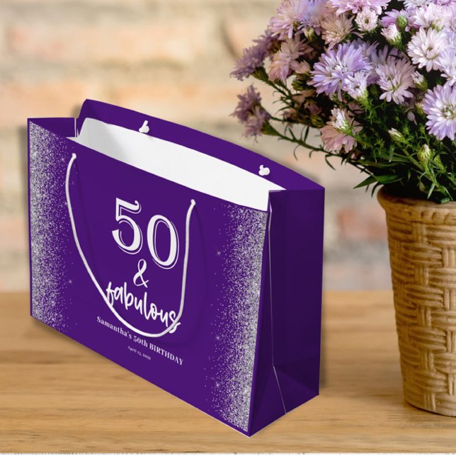 Silver Glitter Lila 50:e födelsedagen (Skapare uppladdad)