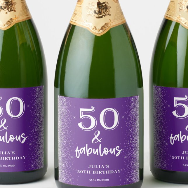 Silver Glitter Lila 50:e Födelsedagsfesten (Skapare uppladdad)