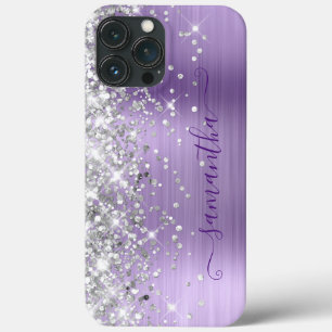 Silver Glitter Ljus Lila Folie Girly Signatur