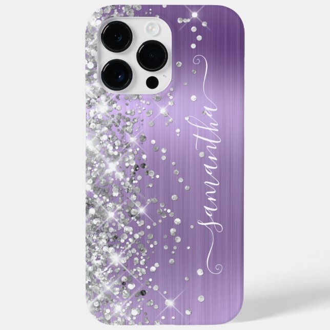 Silver Glitter Ljus Lila Glam Girlly Signatur (Baksida)