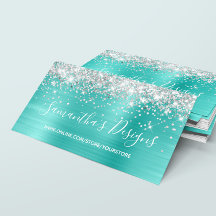 Silver Glitter Ljus Turkos Folie Webbutik