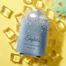 Silver Glitter Ljusblå Folie 50-årsdag