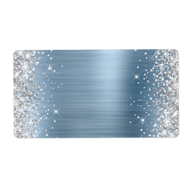 Silver Glitter Ljusblå Folie Fraktsedel (Framsidan)