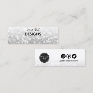 Silver Glitter Logotyp Social Media Earring Visnin Mini Visitkort