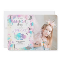 Silver Glitter Magic Unicorn Birthday Photo