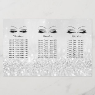 Silver Glitter Makeup Öga Brows Lash DL-bipacksede Flygblad