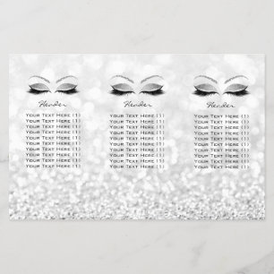 Silver Glitter Makeup Öga Grått Lash DL 3-bipackse Flygblad